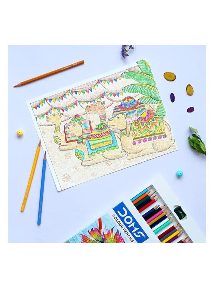 DOMS - Dom's Soft Wood Colour Pencils with Free Sharpener, Art & Craft colors for kids - Image 1