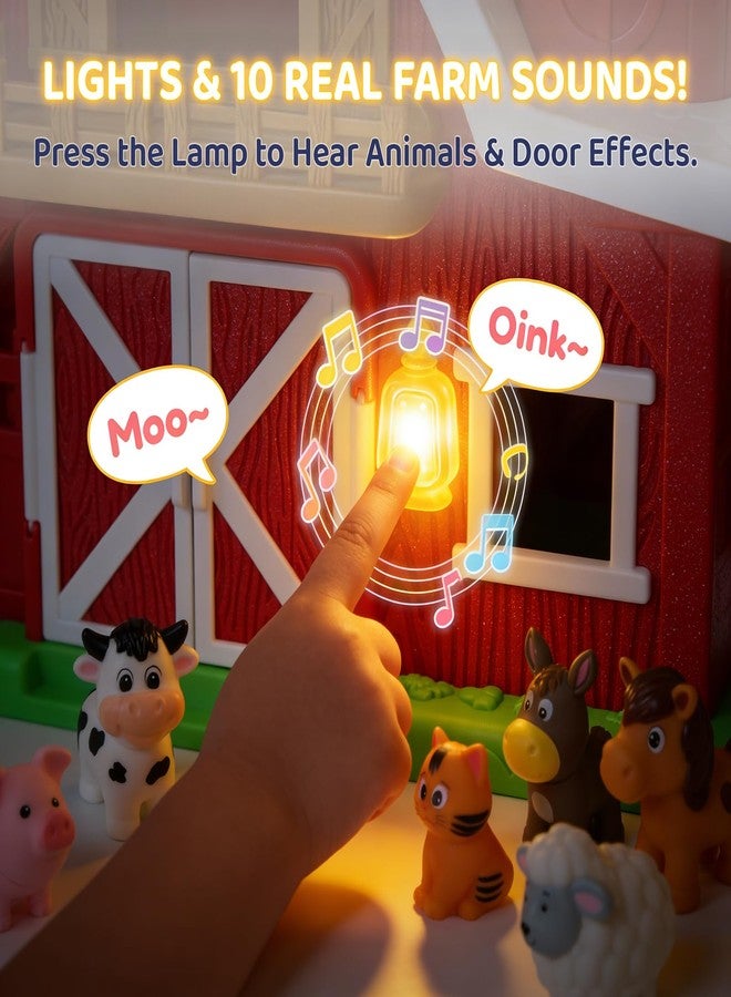 ALASOU Farm Animal Big Barn Toys for 2 3 Year Olds, Montessori Learning Playset with Lights & Sounds for Toddlers, Educational Pretend Play Toys, Christmas Birthday Gifts for Boys Girls 18M+ - Image 2