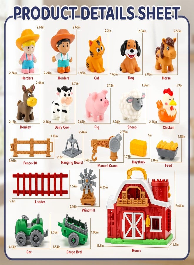 ALASOU Farm Animal Big Barn Toys for 2 3 Year Olds, Montessori Learning Playset with Lights & Sounds for Toddlers, Educational Pretend Play Toys, Christmas Birthday Gifts for Boys Girls 18M+ - Image 5