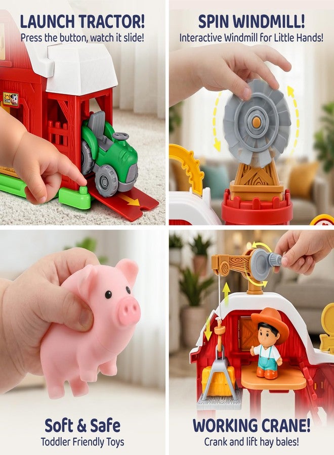 ALASOU Farm Animal Big Barn Toys for 2 3 Year Olds, Montessori Learning Playset with Lights & Sounds for Toddlers, Educational Pretend Play Toys, Christmas Birthday Gifts for Boys Girls 18M+ - Image 3
