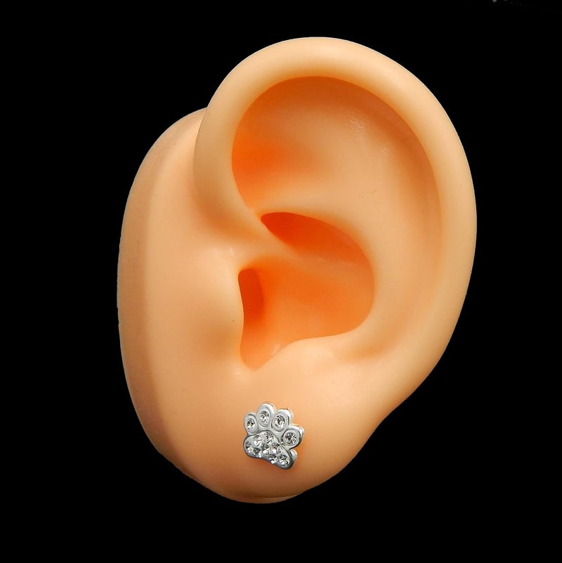 ICYROSE 925 Sterling Silver Paw Print Stud Earrings (Choose Your Style) (Nickel Free) - Image 2