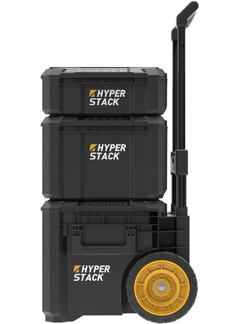 CATERPILLAR CAT DA41005 HYPER STACK Heavy-Duty 3-Wheeled Lockable Tool Case Set - Image 4