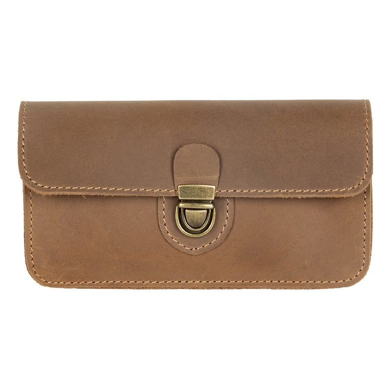 Crazy Horse Leather Leather Mobile Phone Waist Bag Wearing Belt Horizontal Full Leather Protective Cover Retro Work Bag - Image 3