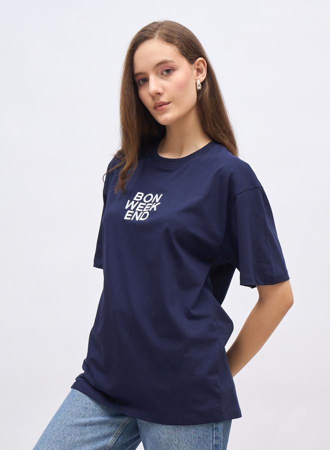 Styli Embroidered Slogan Oversized T-Shirt - Image 3