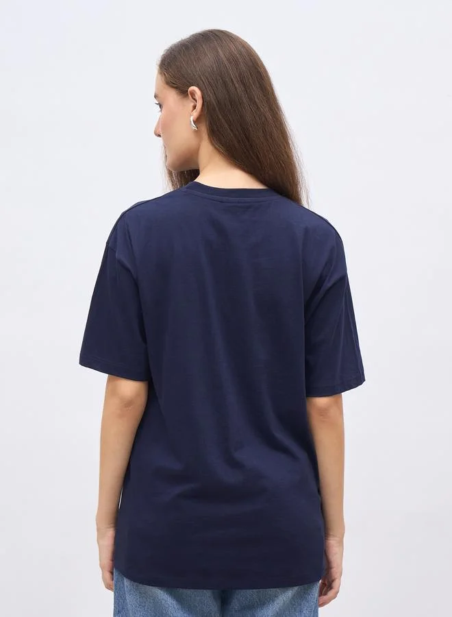 Styli Styli Embroidered Slogan Oversized T-Shirt