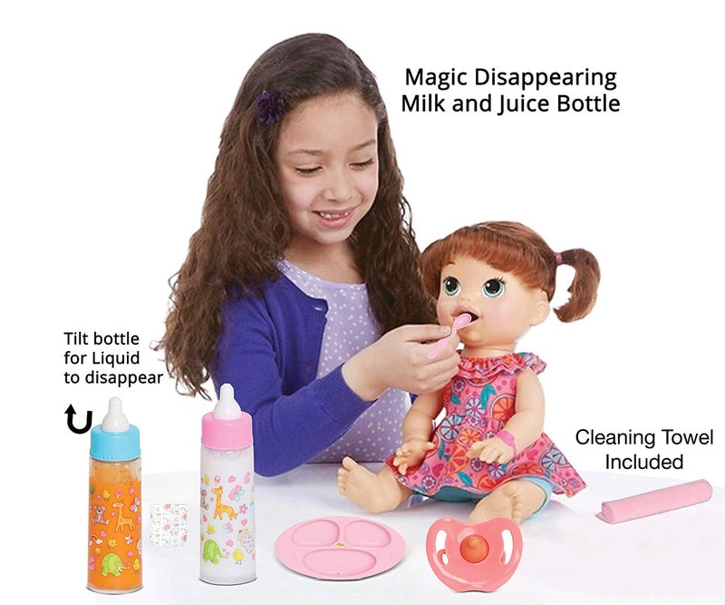 fash n kolor My Sweet Baby Disappearing Doll Feeding Set - Doll Feeding Set | Set Includes 2 Bottles, 4 Pcs Doll Diapers Doll Underwear and 2 Pcs Doll Bibs and 2 Pacifier (13 pc Set) - Image 5