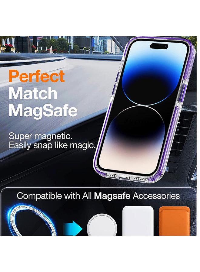 Zaboon Case For iPhone 13 Pro Max Dual-color MagSafe TPU Hybrid Clear PC Shockproof Phone Case - Image 4