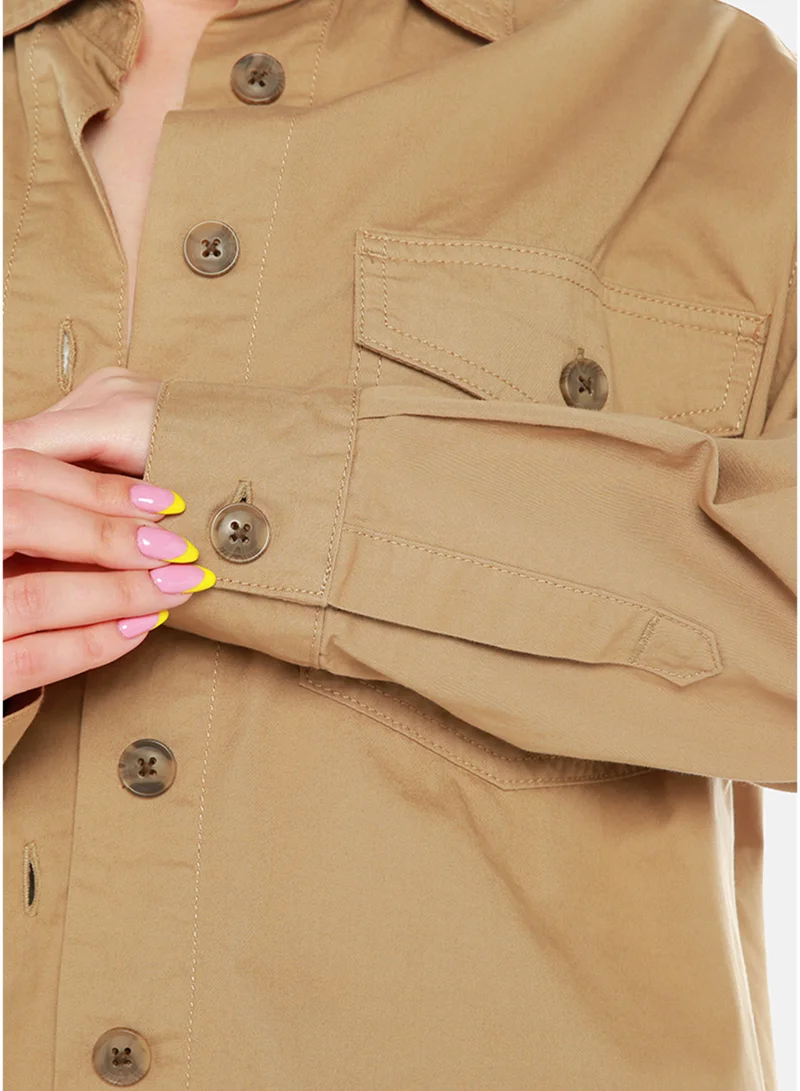 London Rag  London Rag Women's Oversized Denim Shacket in Khaki for Women | Best Price UAE