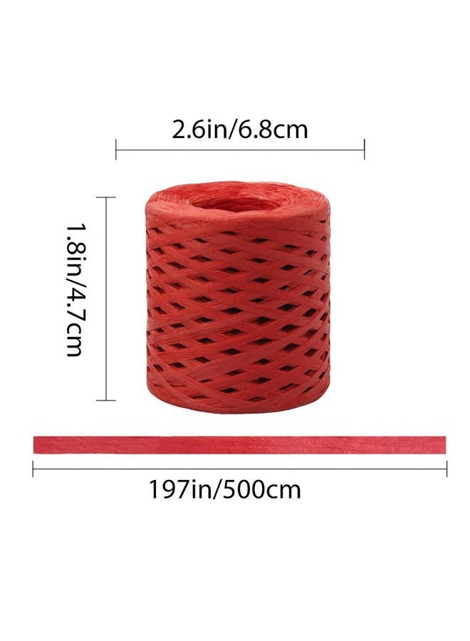 Jolbndcv Raffia Paper Ribbon String 4 Roll 1/4" by 656.16 Feet Craft Packing Paper Twine for Festival Gifts Christmas DIY Decoration Each Roll 164 Feet - Image 2