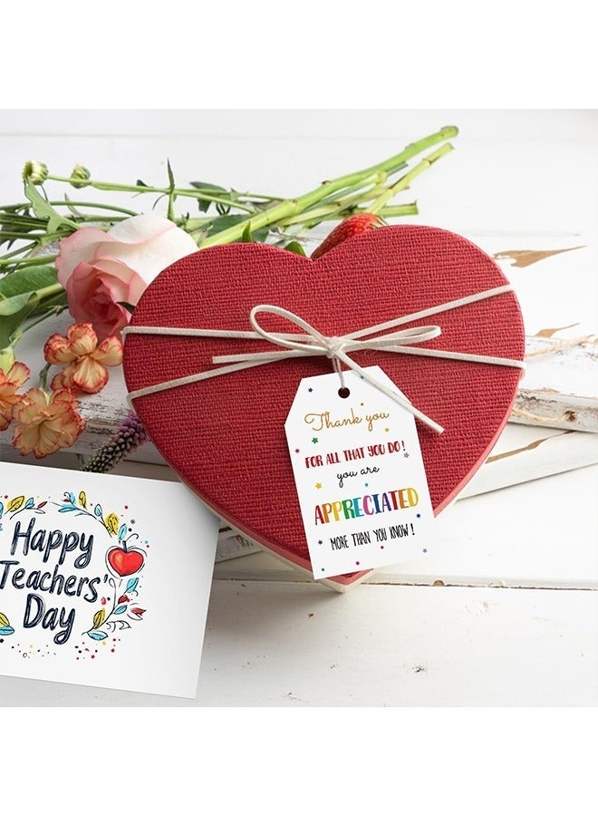 Thank You Gift Tags, 100Pcs Colorful Star Tags with String, with 20m Natural Jute Twine, Eid Al-Adha Cards, Appreciation Tags for Teachers, Employees, Volunteers, Nurses, Doctors, Ideal for Gifts and Favors - Image 5