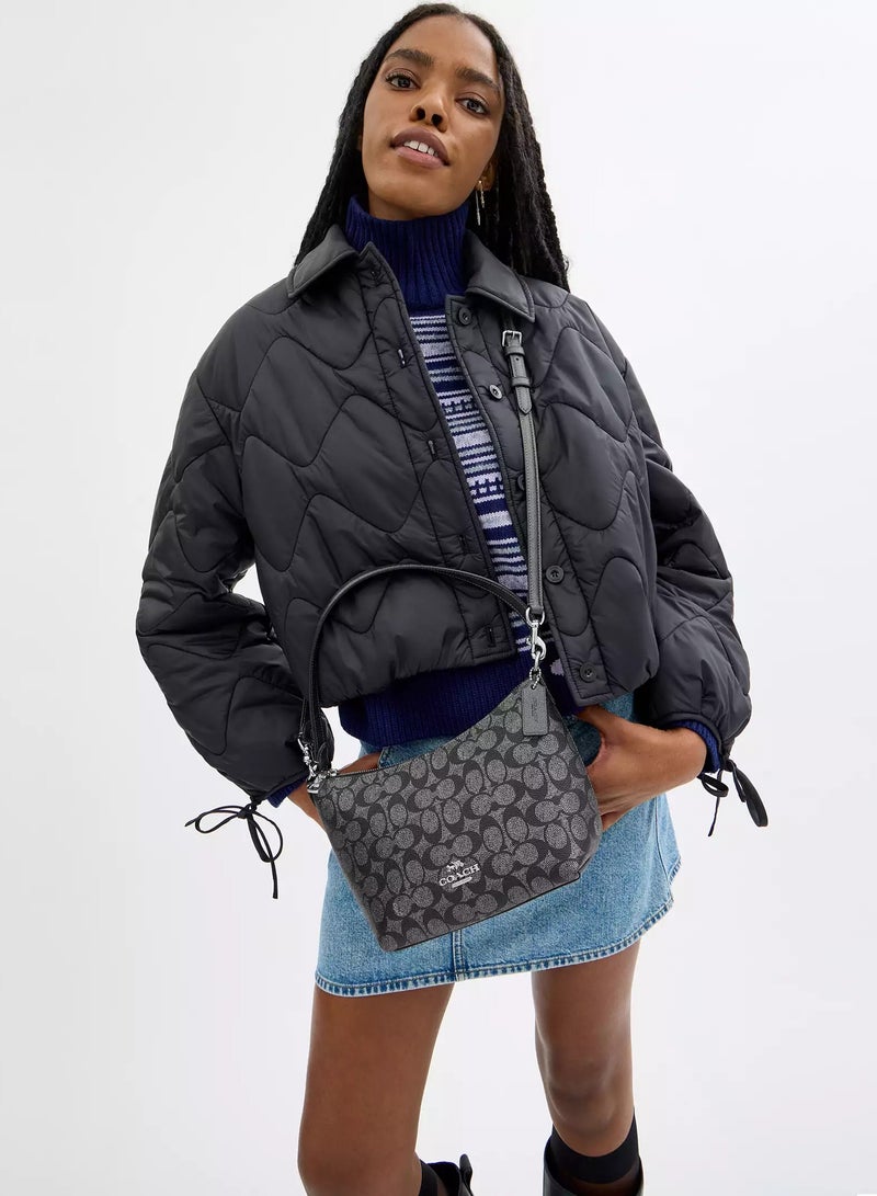 coachoutlet Coach Zip Top Shoulder Bag In Signature Canvas  - Image 4