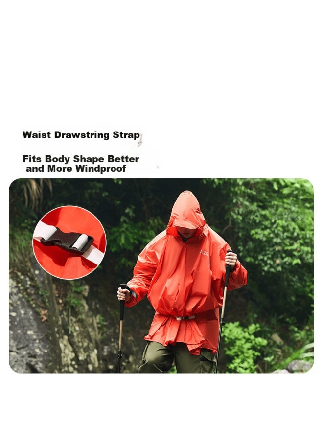 Mobigarden Hiking Sleeved Backpack Raincoat Outdoor Camping Mountaineering Waterproof Rain Jacket Nx25690003 Ranger Green - Image 2