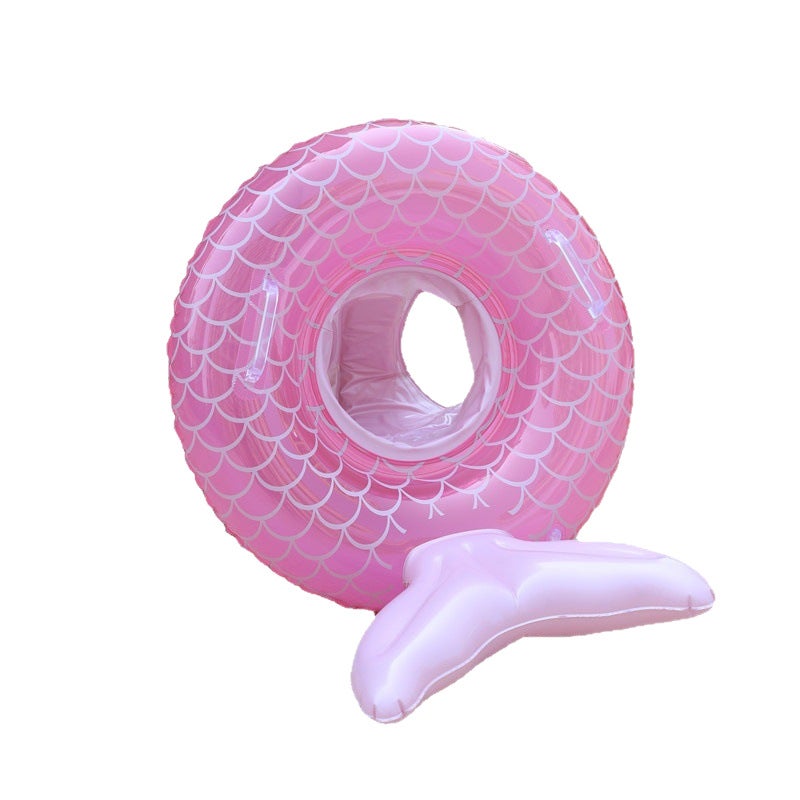 Children's Inflatable Mermaid Swim Ring with Seat, Handle and Pants Pocket for Toddlers - Image 4