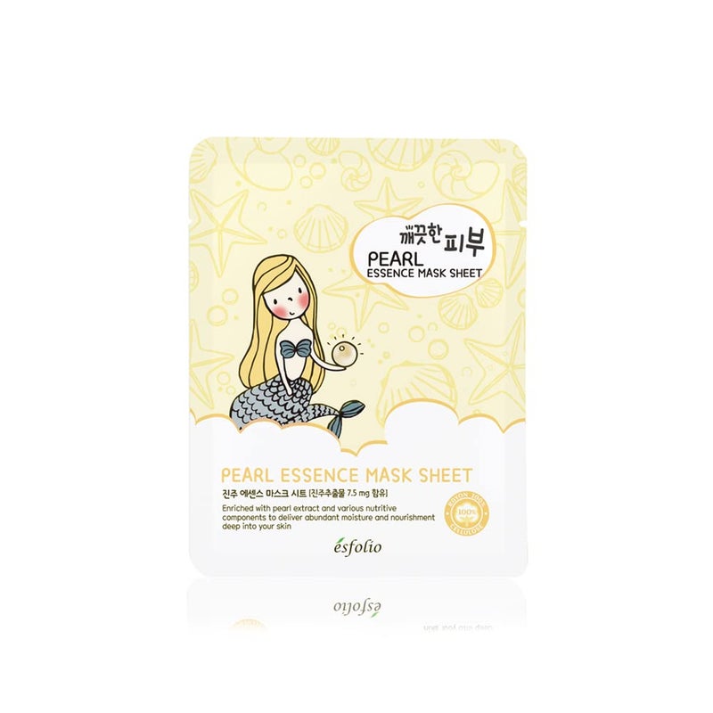 esfolio Pure Skin Mask Box  Pearl Essence Sheet Mask Set Hydrating  Nourishing Korean Face Masks Revitalizing Skincare for Soft Smooth and Radiant Skin Pack of 10