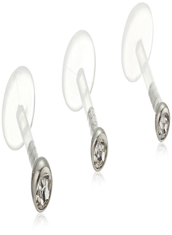 Body Candy Clear Bioplast Triple Forward Helix Barbell 3 Pack 16 Gauge 1/4"