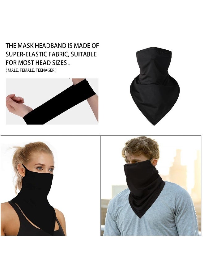 2 Pack Unisex Bandana Face Mask Scarf Balaclava Neck Gaiters Dust Cloth Washable Wind Motorcycle Mask Women Men UV Protection Reusable Breathable Cover Outdoor Cycling Ear Loops Stretchy Rave  - Image 2