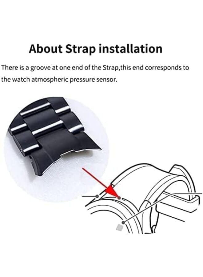 دادو سوار بديل من الفولاذ المقاوم للصدأ بتصميم ميكا متوافق مع ساعة سامسونج جالاكسي 6 الكلاسيكية 47 مم 5 برو 45 مم بدون فجوة زيرو جاب من الفولاذ المقاوم للصدأ سريع الإصدار - Image 3