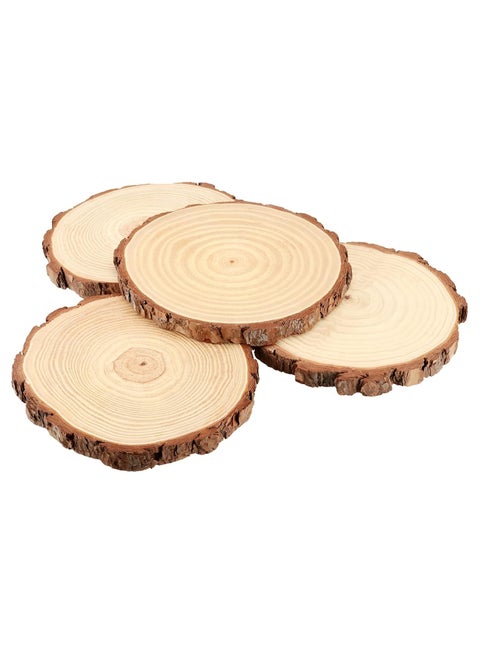 Tree trunk shaped wooden coaster for hot cups and also for plates and can be used as a decoration on your desk or in your home, set of 5 pieces