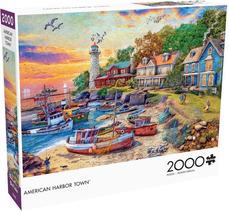 Buffalo Games - Dominic Davison - American Harbor Town - 2000 Piece Jigsaw Puzzle for Adults -Challenging Puzzle Perfect for Game Nights - Finished Size is 38.50 x 26.50 - Image 1