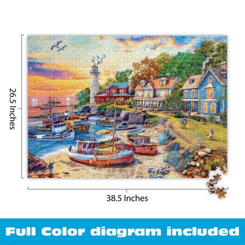 Buffalo Games - Dominic Davison - American Harbor Town - 2000 Piece Jigsaw Puzzle for Adults -Challenging Puzzle Perfect for Game Nights - Finished Size is 38.50 x 26.50 - Image 5