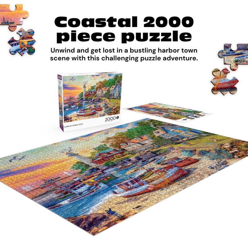 Buffalo Games - Dominic Davison - American Harbor Town - 2000 Piece Jigsaw Puzzle for Adults -Challenging Puzzle Perfect for Game Nights - Finished Size is 38.50 x 26.50 - Image 4