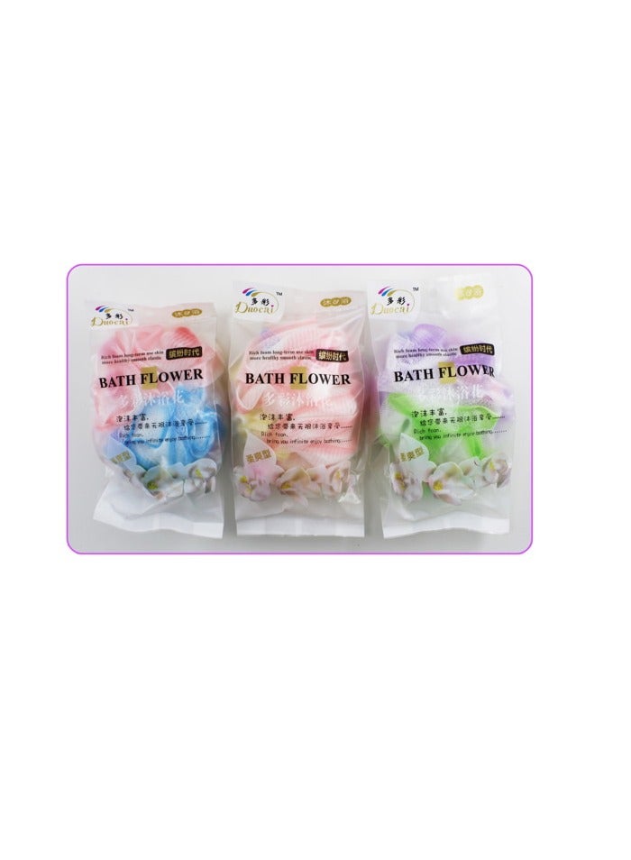 PARTY FUN Bath Body Sponge Flower Design Inside 3 Color 1 Pcs - Image 3