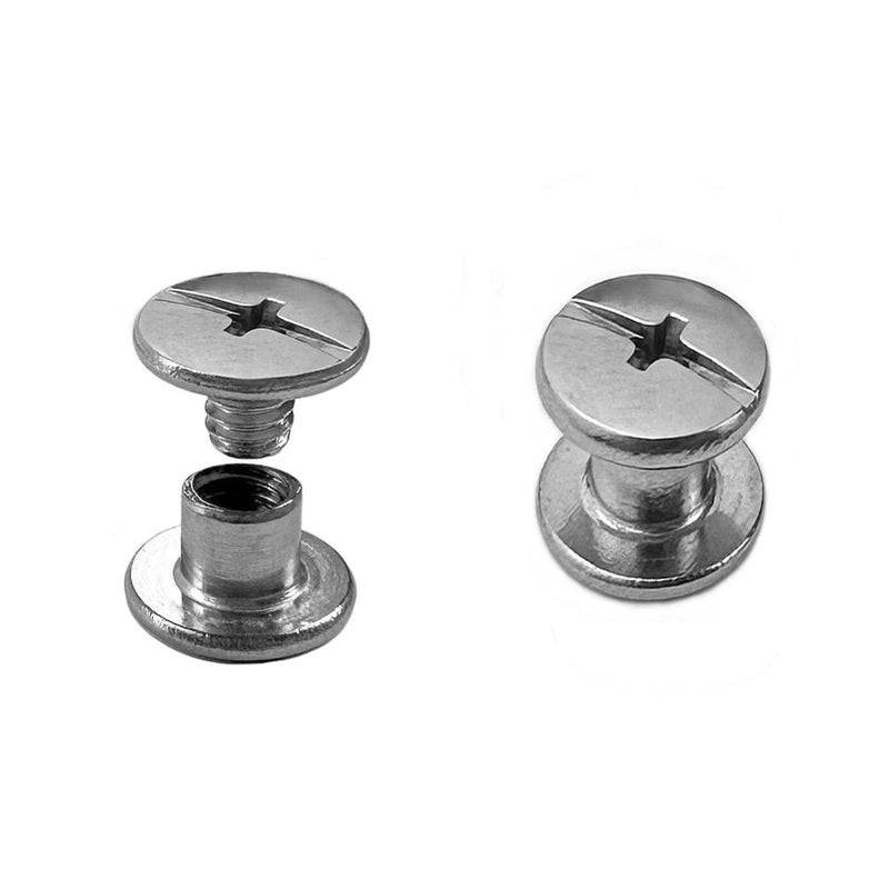 IDEALSV 200 Pcs (100 Sets) 304 Stainless Steel Chicago Screws Rivets M5x6mm Leather Rivets Phillip Head Leather Bag, Book and Photo Album Binding Chicago Rivets Kits - Image 5