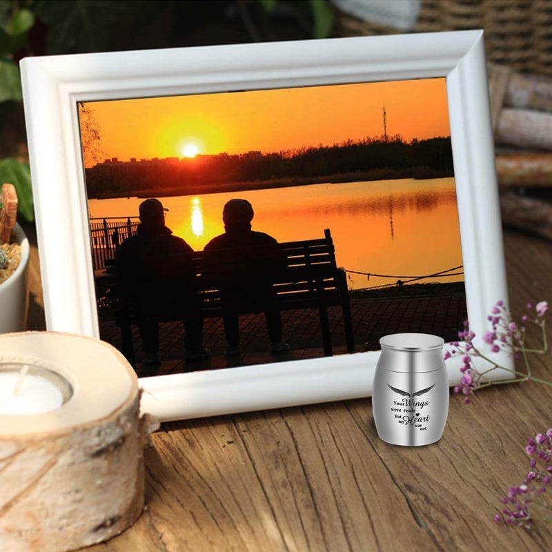 Dletay Small Keepsake Urn for Human Ashes - 1.57 Inch Mini Cremation Urn in Stainless Steel - Memorial Ashes Holder - Image 5