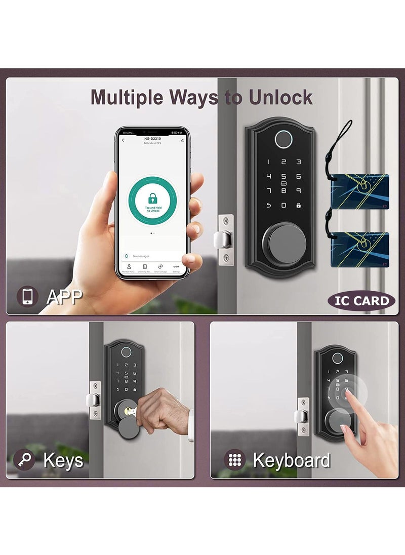 Keyless Entry Door Lock Smart Deadbolt with Bluetooth Biometric Fingerprint and Keypad Smart Door Lock App Control Ekeys Sharing Keys Auto Lock for Home Apartments, CSL-GX65-1 Black - pzsku/Z6FB72D7ADD861325F358Z/45/_/1685867000/c27264bf-ac64-4148-bf0e-a6767dced27c