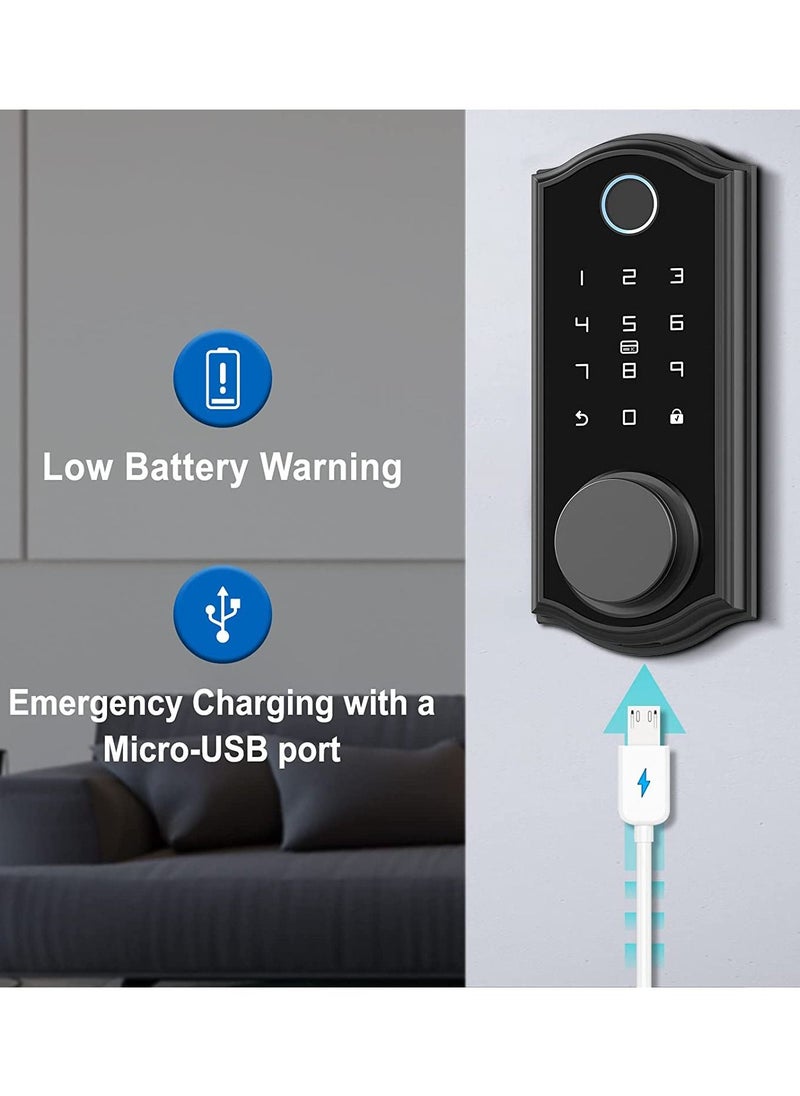 Keyless Entry Door Lock Smart Deadbolt with Bluetooth Biometric Fingerprint and Keypad Smart Door Lock App Control Ekeys Sharing Keys Auto Lock for Home Apartments, CSL-GX65-1 Black - pzsku/Z6FB72D7ADD861325F358Z/45/_/1685867002/78b73625-6903-4eca-b4ab-e78508552d4f