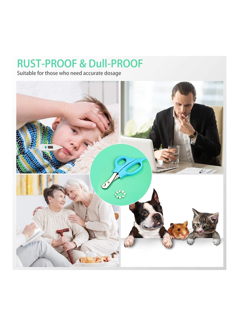 SOLARAE 2 Pieces Splitter Scissors Cutter with Stainless Steel Blade and Ergonomic Handle Crusher Travel Medicine Box - Image 5