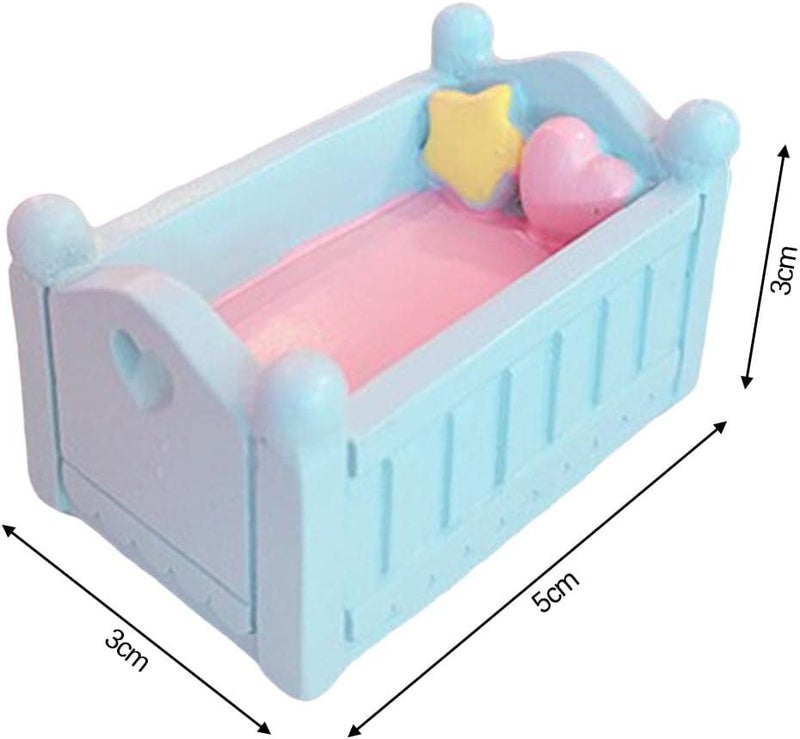 klarako Dollhouse Furniture, Kitchen Bathroom Bedroom Kid Room Furniture for Dollhouse  Baby Crib - Image 3