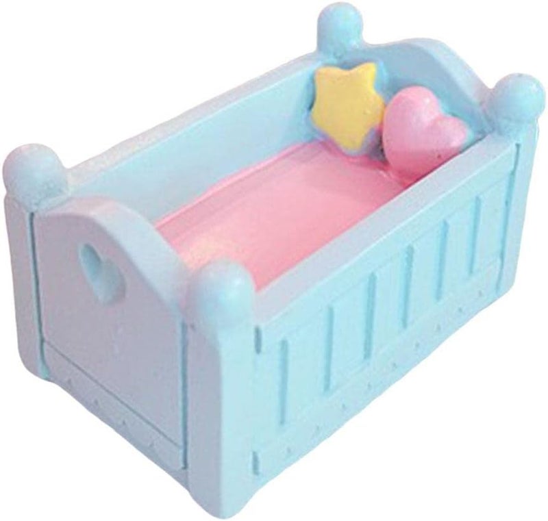 klarako Dollhouse Furniture, Kitchen Bathroom Bedroom Kid Room Furniture for Dollhouse  Baby Crib - Image 1