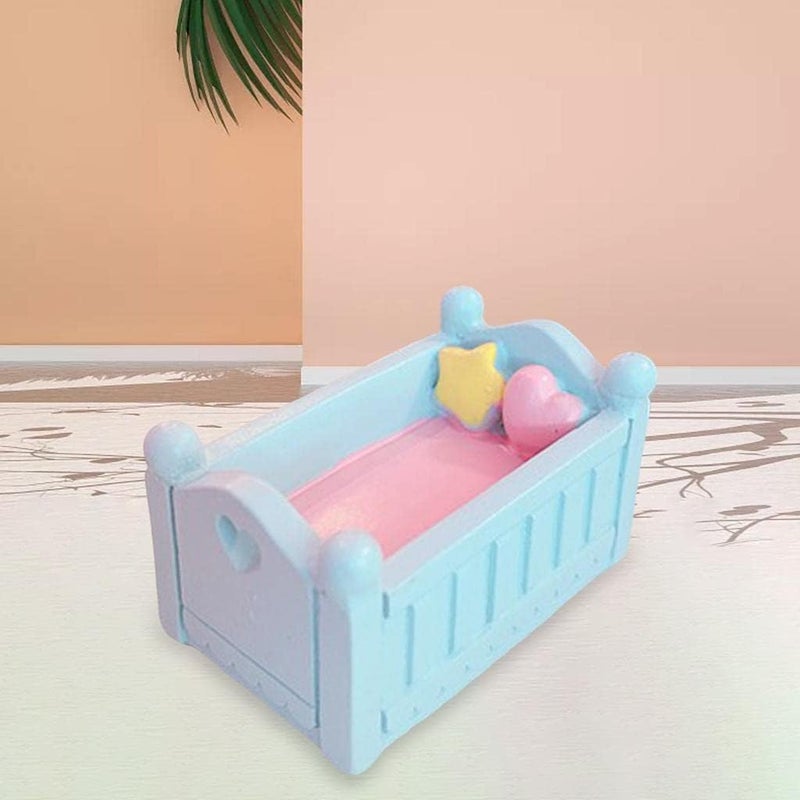 klarako Dollhouse Furniture, Kitchen Bathroom Bedroom Kid Room Furniture for Dollhouse  Baby Crib - Image 2