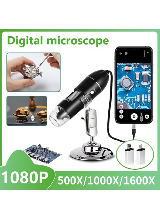 Chabeia 500X-1600X Digital Microscope Camera 3in1，Type-C USB Portable Electronic Microscope For Soldering，LED Magnifier For Cell Phone Repair，Adjustable focal length - Image 2