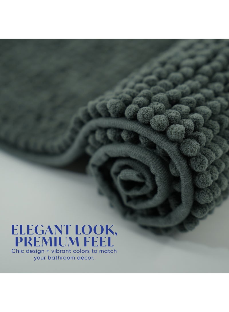 DIVEENAS Diveena's Non-Slip Bathroom Mat – 50x70cm Super Soft Microfiber Bath Mat, Quick-Dry & Machine Washable Bath Rug for Bathroom or Powder Room & Home | Charcoal - Image 4