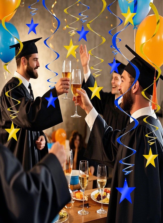 بيشيدا زينة معلقة على شكل نجوم ذهبية وزرقاء من بيشيدا، مثالية لحفلات التخرج وأعياد الميلاد وحفلات استقبال المولود الجديد، تهانينا لخريجي دفعة 2025، عبوة من 15 قطعة - Image 5