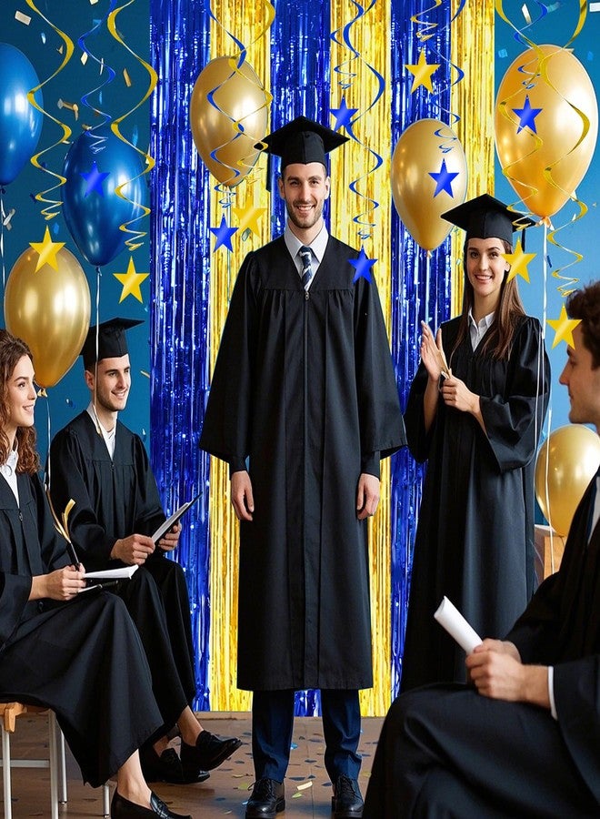 بيشيدا زينة معلقة على شكل نجوم ذهبية وزرقاء من بيشيدا، مثالية لحفلات التخرج وأعياد الميلاد وحفلات استقبال المولود الجديد، تهانينا لخريجي دفعة 2025، عبوة من 15 قطعة - Image 4