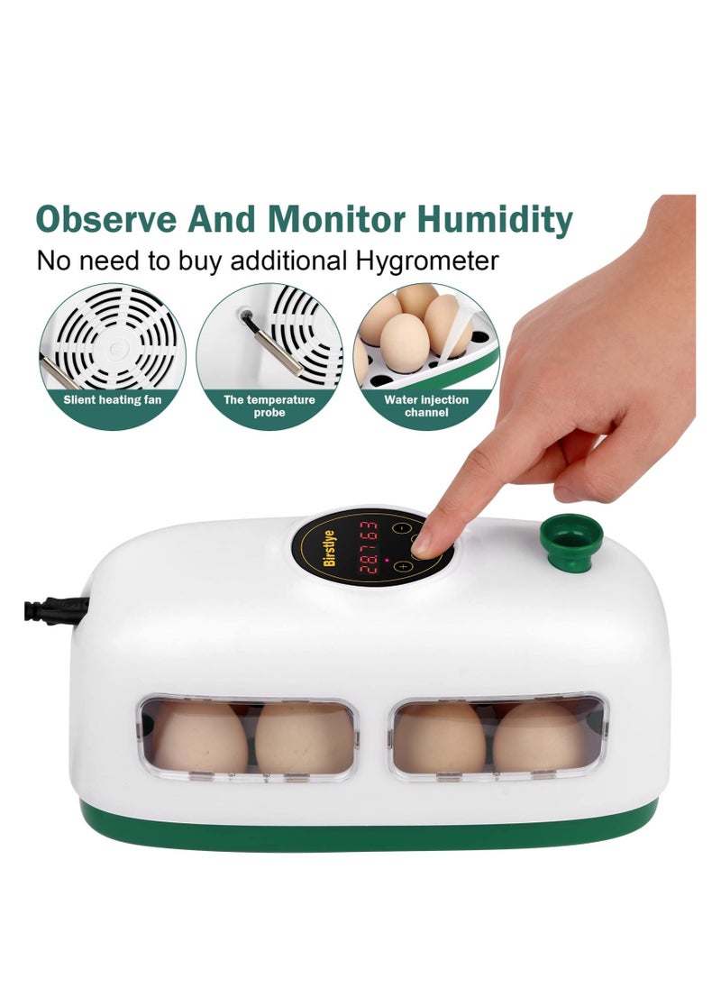 Generic - Mini Egg Incubator for 8 Eggs - Poultry Hatcher with Humidity & Temperature Control for Chickens, Quail, Ducks & More (White) - Image 1