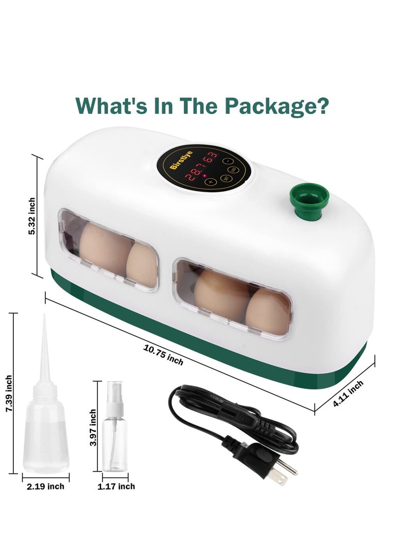 Generic - Mini Egg Incubator for 8 Eggs - Poultry Hatcher with Humidity & Temperature Control for Chickens, Quail, Ducks & More (White) - Image 1