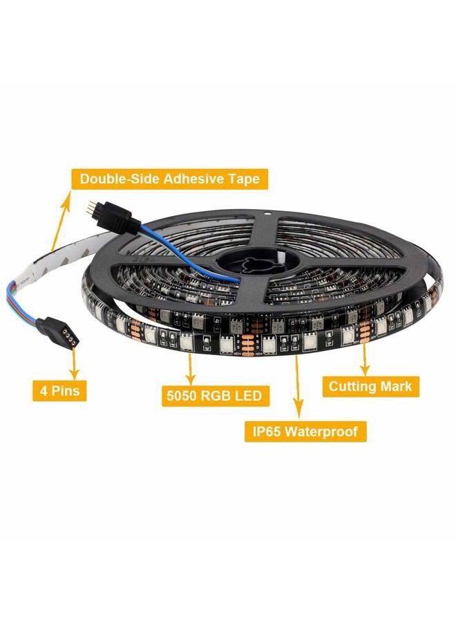 SUPERNIGHT LED Strip Lights, 16.4FT 5M SMD 5050 Waterproof 300LEDs RGB Color Changing Flexible LED Light Strip for Bedroom, TV Back Lighting, Christmas, Valentine's Day (Black PCB) - Image 2