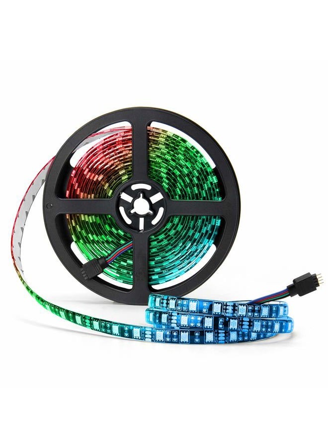 SUPERNIGHT LED Strip Lights, 16.4FT 5M SMD 5050 Waterproof 300LEDs RGB Color Changing Flexible LED Light Strip for Bedroom, TV Back Lighting, Christmas, Valentine's Day (Black PCB) - Image 1