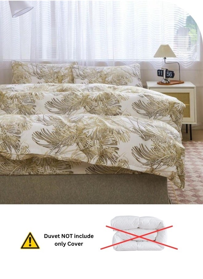 LUNA Home King size 6 pieces, duvet cover set, golden leaf design.  - Image 4