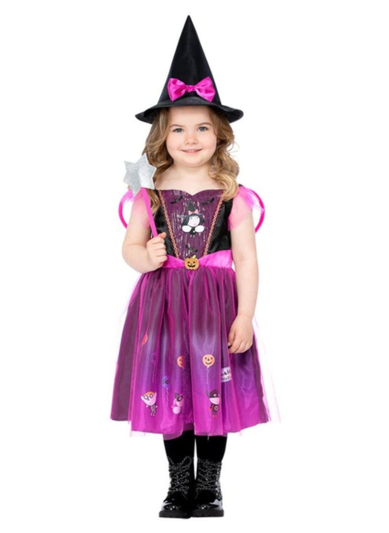 Smiffys - Fun Fair Fancy Dress Licensed Ben And Hollys Little Kingdom Holly Witch Costume Dress Wings Hat And Wand Child Girl Size S - Image 1