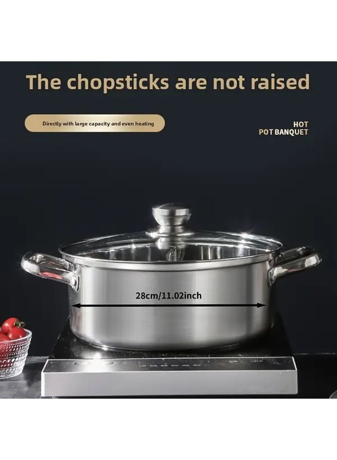 304 Stainless Steel Yuanyang Hot Pot 12.73 Inch Induction Compatible - Image 4