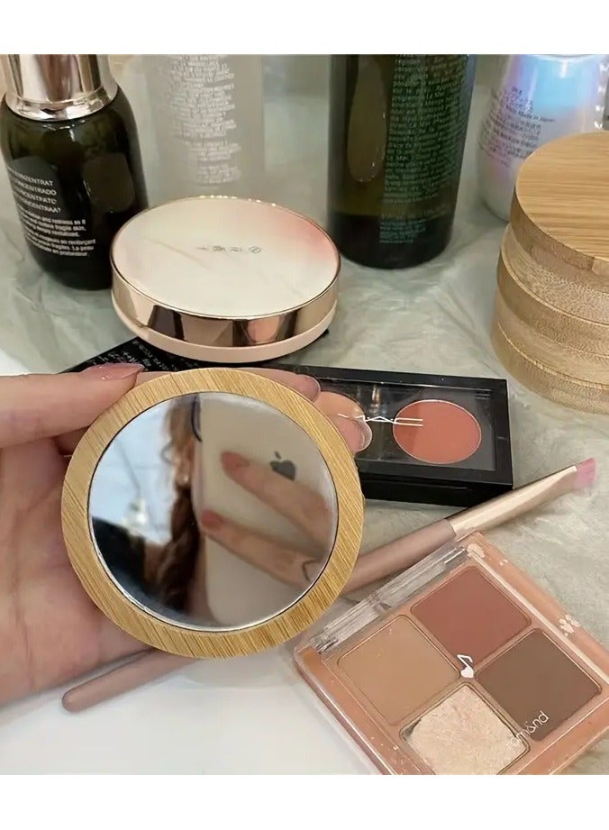 روزينو 1pc محمولة السفر مرآة خشبية - Image 1