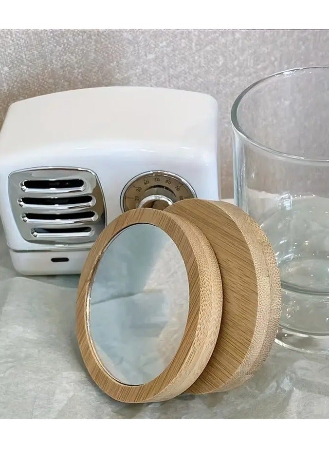 روزينو 1pc محمولة السفر مرآة خشبية - Image 3