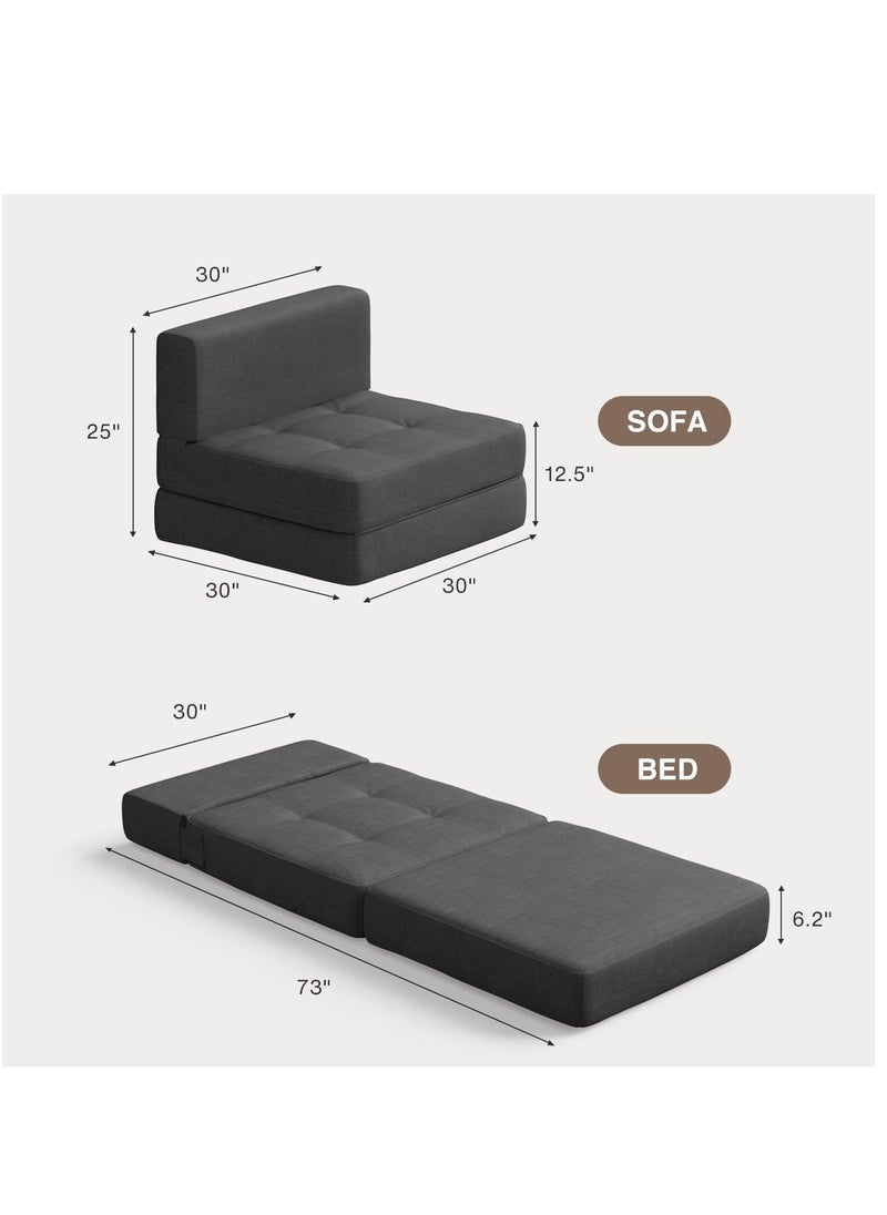 Comfynest - 3 in 1 Convertible Sleeper Sofa Modern Linen Fabric Removable Cover - Image 1
