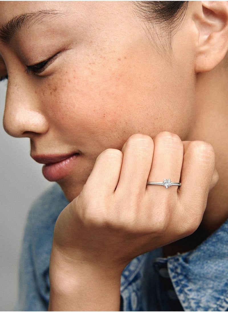 Celestial Sparkling Star Solitaire Ring