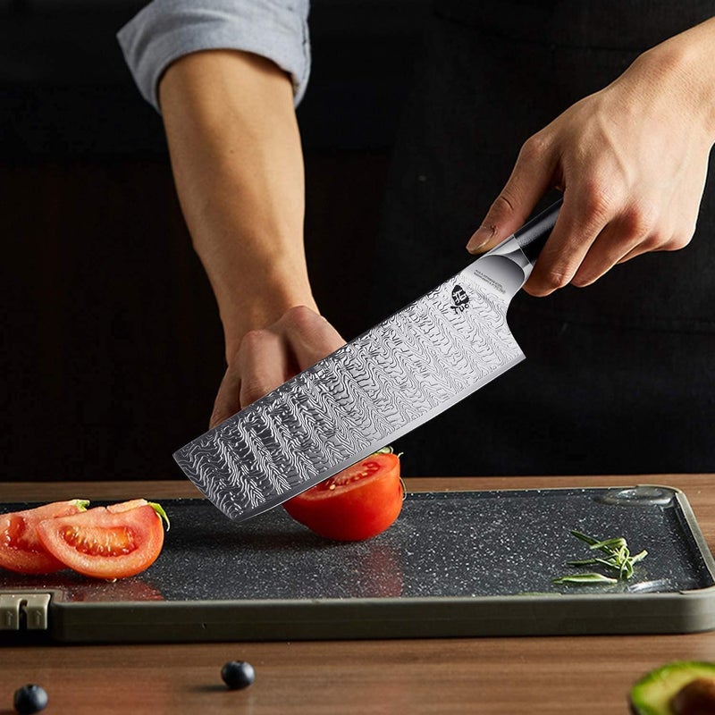 TUO Nakiri Knife, 6.5 Inch Meat Cleaver Knife, Vegetable Cleaver Razor Sharp, Asian Chef Knives Forged AUS-8 Japanese Stainless Steel with G10 Handle, Falcon S Series - Image 4